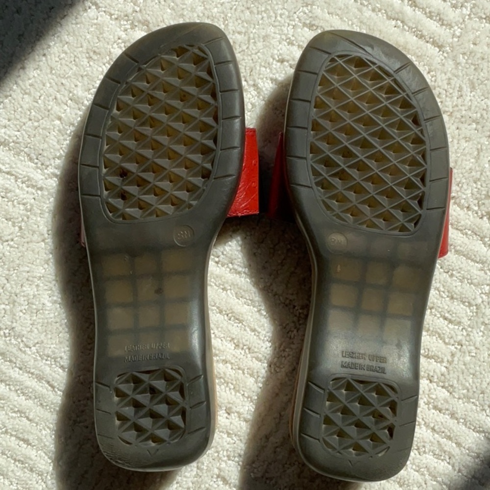 Aerosoles Red Leather Slide Sandals - 8 -  Final Price - Picture 9 of 9